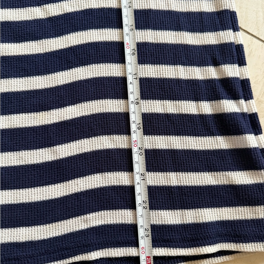 Old Navy Blue White Striped Cotton Top Size M Long Sleeve Casual Shirt - Picture 5 of 5